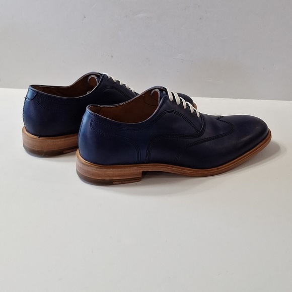 Johnston & Murphy Navy Blue Full Grain Leather Preppy Wingtip Oxfords Size 8 main image 11